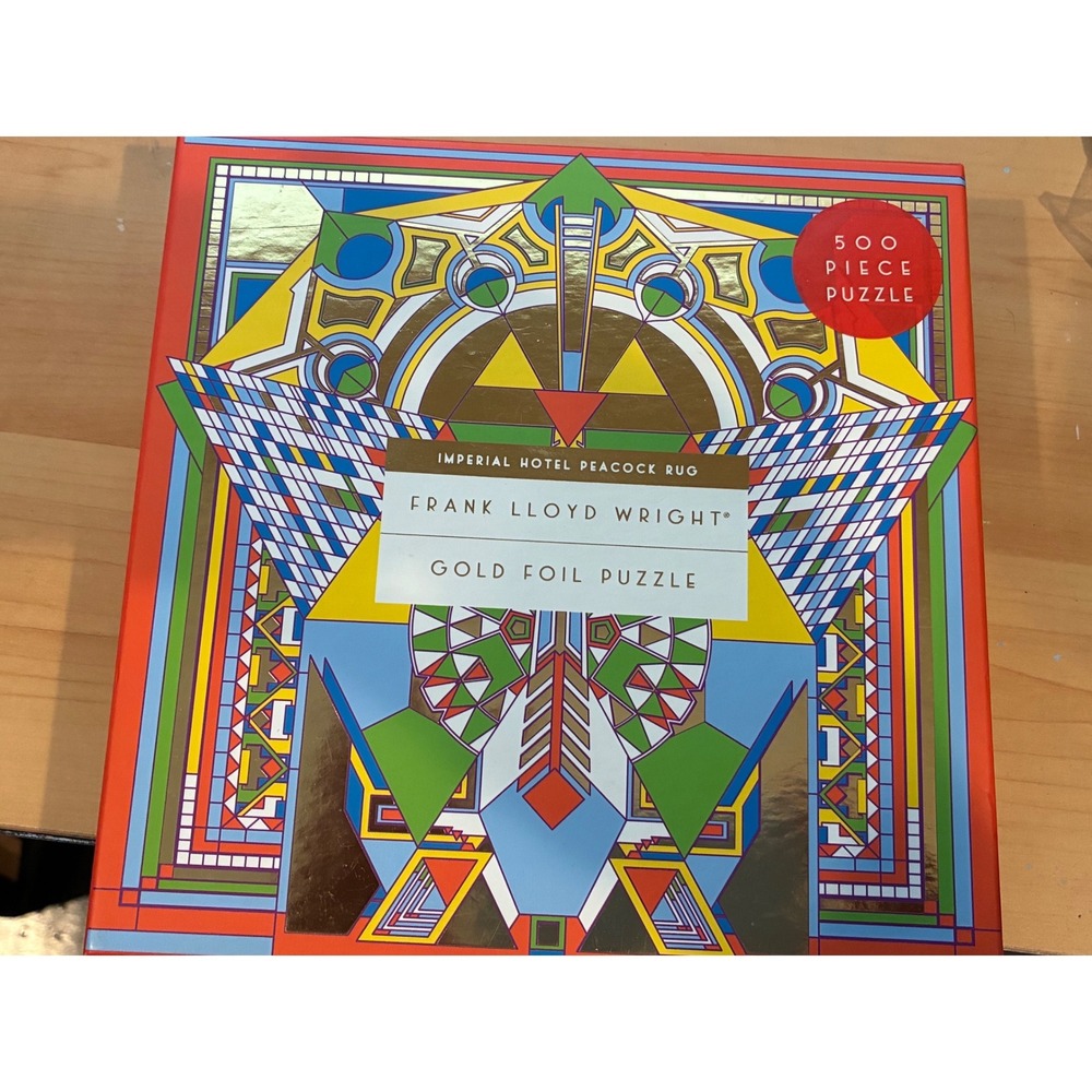 Frank Lloyd Wright Imperial Hotel Peacock Rug 500 Piece Gold Foil Puzzle Galison